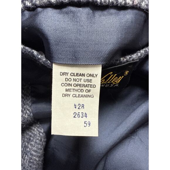 Vintage Hunt Valley Men’s Size 42R Wool Blazer Blue Tweed USA Made Work Preppy - Picture 6 of 6